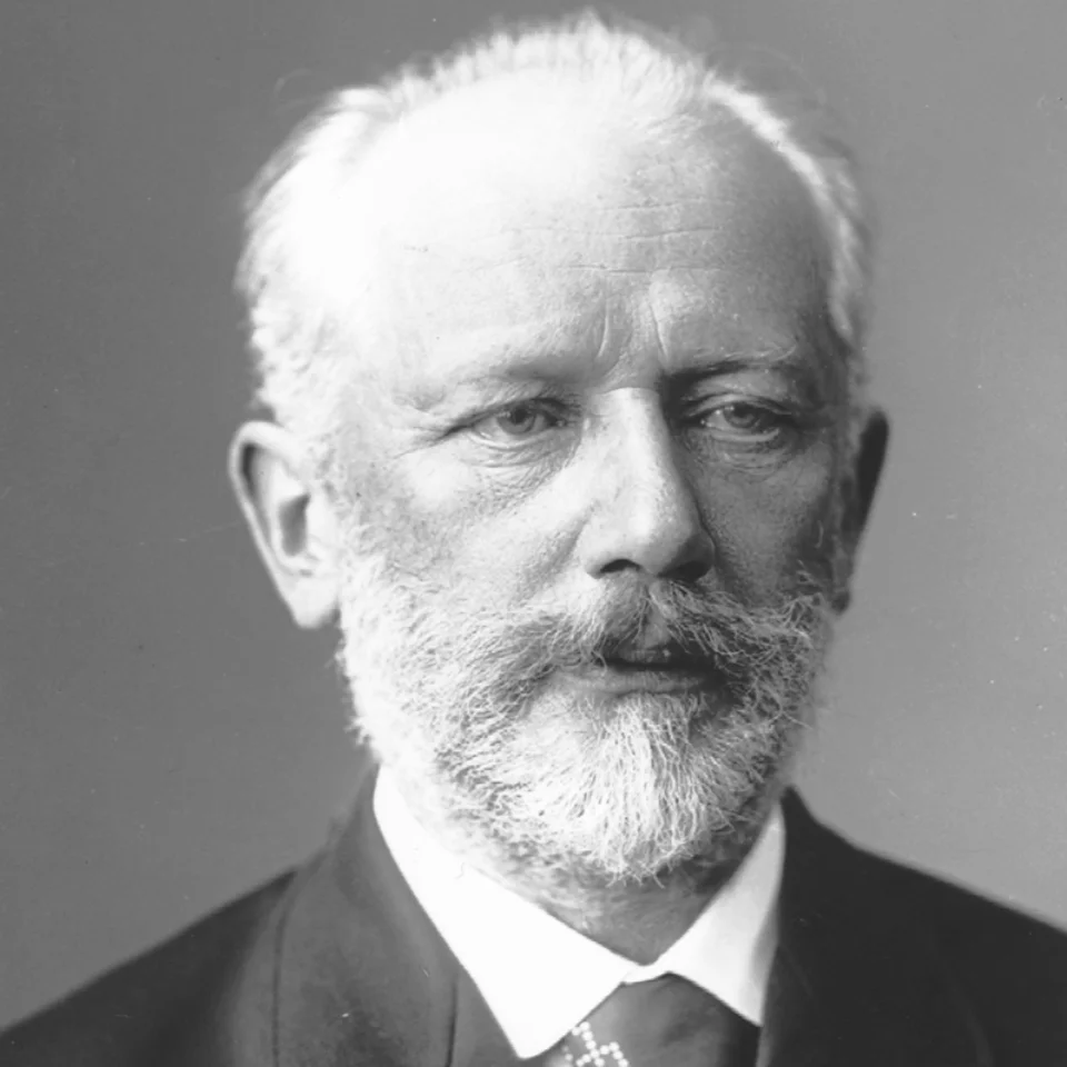 Black and white photo of Pyotr Ilyich Tchaikovsky